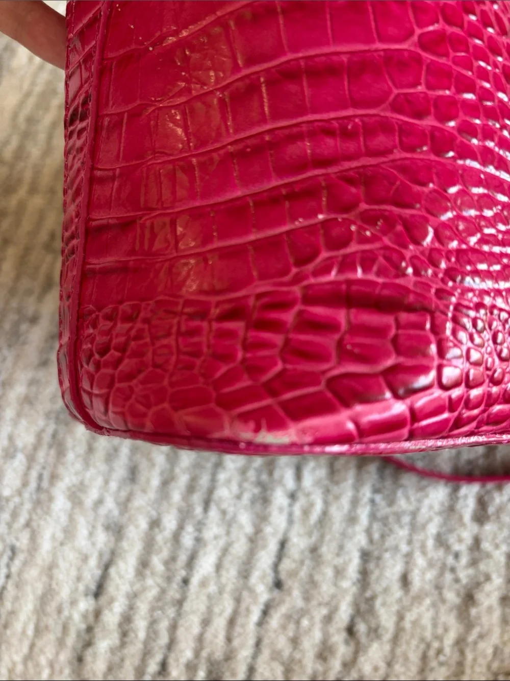 Brahmin Croc-Embossed Shoulder Tote & Wallet - Fuchsia Pink